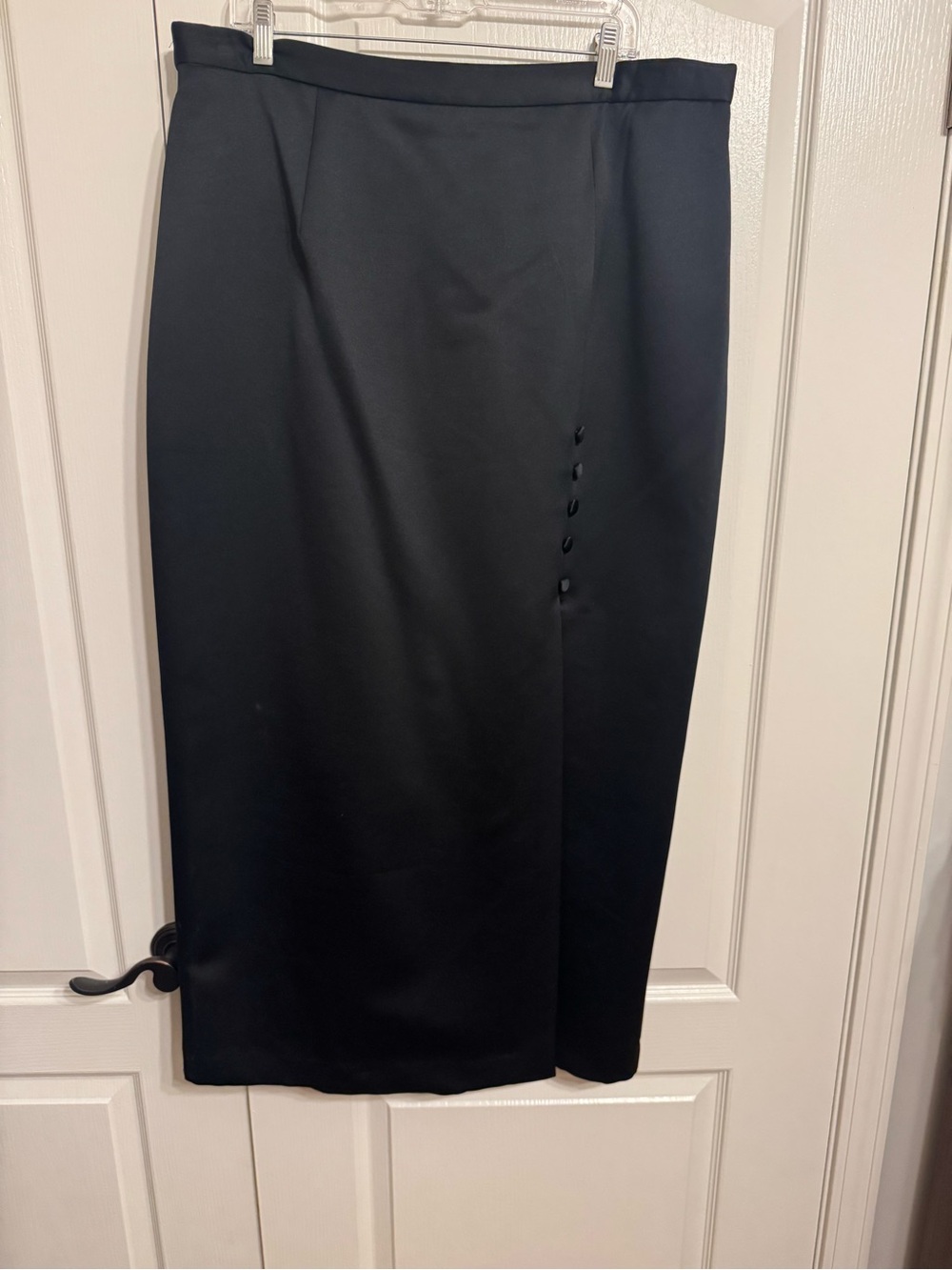 Alex Evenings Black Pencil Skirt with Side Button Detail